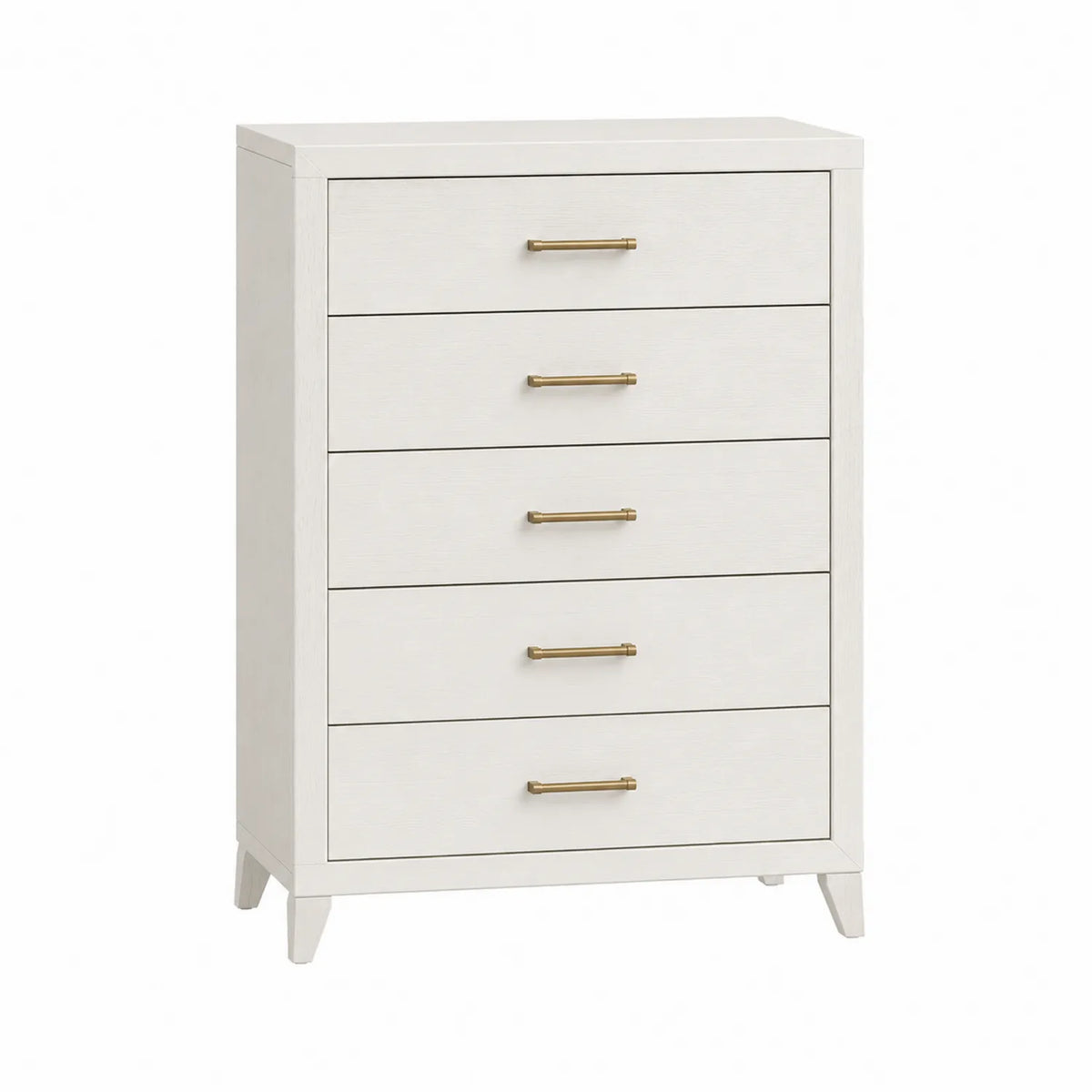 Kommode mit 5 Schubladen Weiß MDF und Metall 120x80x40cm