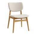 Esszimmerstuhl aus Eichenholz mit Baumwollpolsterung Beige