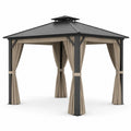 Pavillon aus Aluminium mit Polycarbonatdach und Polyester Vorhängen, 300x300x250 cm