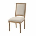 Esszimmerstuhl Eiche Leinen Beige Holzrahmen