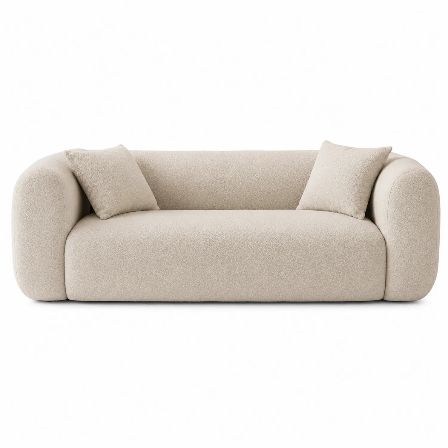 3-Sitzer Sofa Bouclé Stoff Beige 220cm
