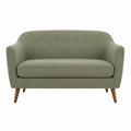 Zweisitzer Sofa Stoff Grün Massivholzbeine 140 cm