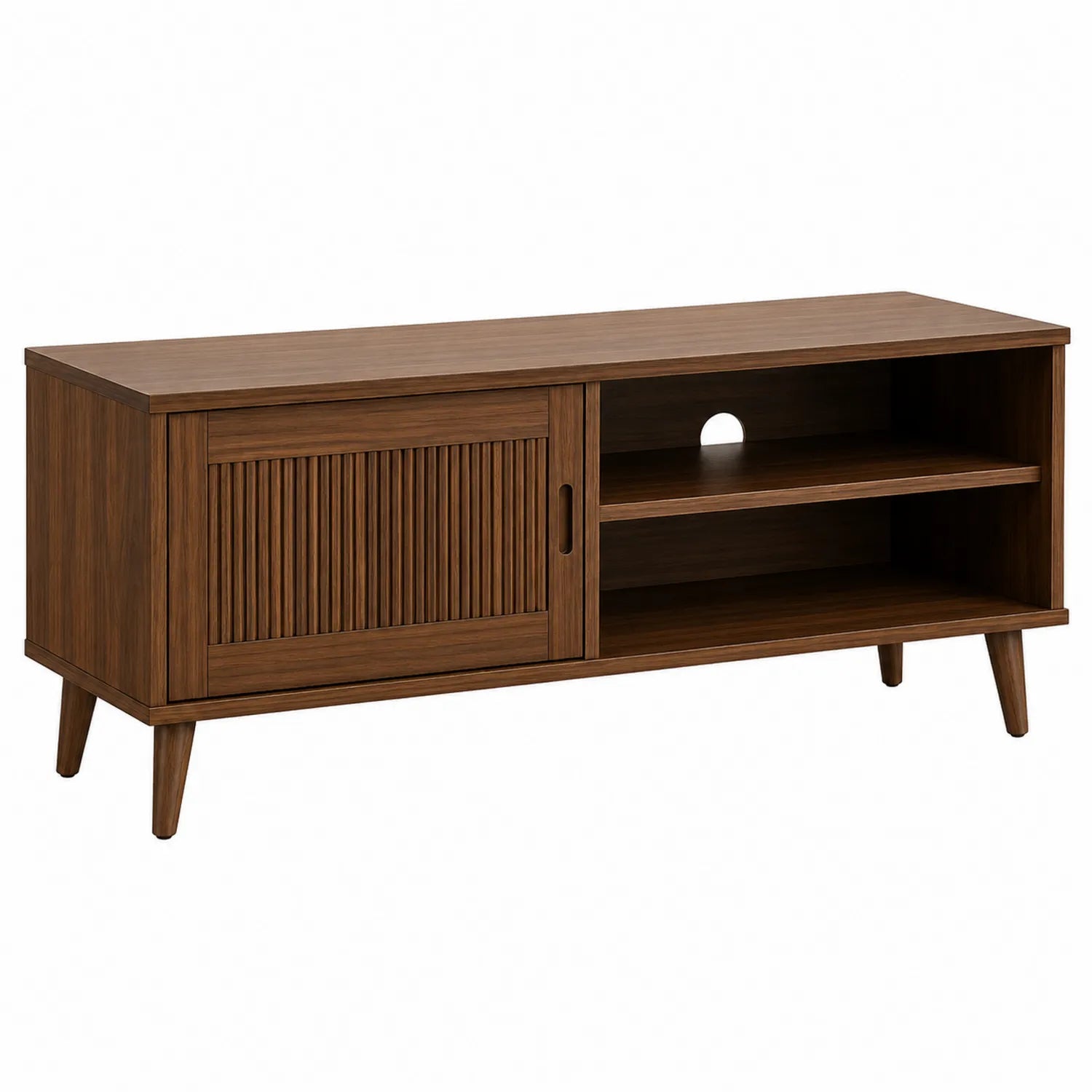 TV-Schrank aus Massivholz mit Schiebetür Braun 150x45x60 cm