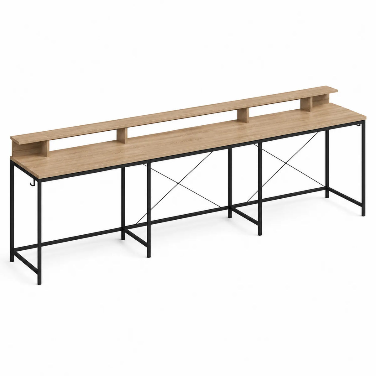 Schreibtisch aus Holz und Metall, 280 cm Lang