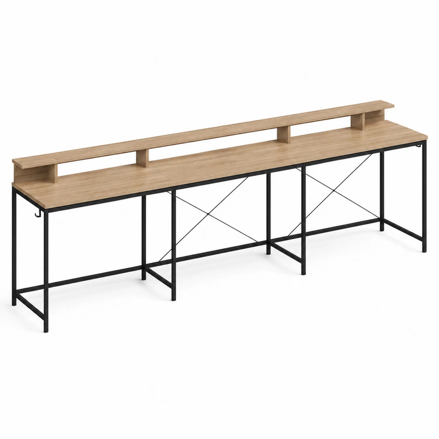 Schreibtisch aus Holz und Metall, 280 cm Lang