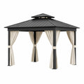 Metallpavillon mit Aluminium- und Stahldach Schwarz/Beige