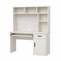 Schreibtisch mit Regal 120x60x150 cm Holzwerkstoff Weiß