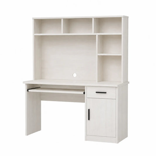 Schreibtisch mit Regal 120x60x150 cm Holzwerkstoff Weiß